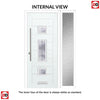 Firenza 3 Urban Style Composite Front Door Set with Single Side Screen - Central Barite Glass - Shown in Mouse Grey
