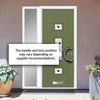 Firenza 3 Urban Style Composite Front Door Set with Single Side Screen - Central Kupang Black Glass - Shown in Reed Green