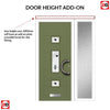 Firenza 3 Urban Style Composite Front Door Set with Single Side Screen - Central Kupang Black Glass - Shown in Reed Green