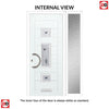Firenza 3 Urban Style Composite Front Door Set with Single Side Screen - Central Kupang Black Glass - Shown in Reed Green
