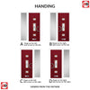 Firenza 3 Urban Style Composite Front Door Set with Single Side Screen - Central Murano Purple Glass - Shown in Red