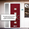 Firenza 3 Urban Style Composite Front Door Set with Single Side Screen - Central Murano Purple Glass - Shown in Red