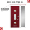 Firenza 3 Urban Style Composite Front Door Set with Single Side Screen - Central Murano Purple Glass - Shown in Red