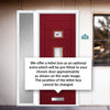 Firenza 3 Urban Style Composite Front Door Set with Single Side Screen - Central Murano Purple Glass - Shown in Red