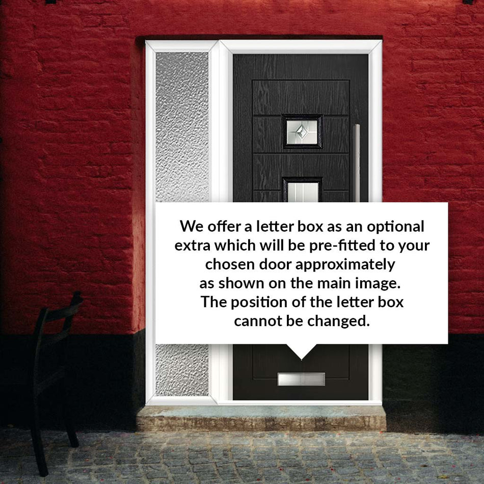 Firenza 3 Urban Style Composite Front Door Set with Single Side Screen - Central Roma Glass - Shown in Black