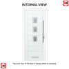 Aruba 3 Urban Style Composite Front Door Set with Central Matisse Glass - Shown in Mouse Grey