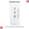 Aruba 3 Urban Style Composite Front Door Set with Central Matisse Glass - Shown in Mouse Grey
