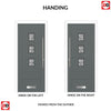 Aruba 3 Urban Style Composite Front Door Set with Central Matisse Glass - Shown in Mouse Grey