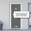 Aruba 3 Urban Style Composite Front Door Set with Central Matisse Glass - Shown in Mouse Grey