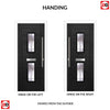 Seville 2 Urban Style Composite Front Door Set with Barite Glass - Shown in Black