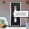 Seville 2 Urban Style Composite Front Door Set with Barite Glass - Shown in Black