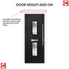 Seville 2 Urban Style Composite Front Door Set with Barite Glass - Shown in Black
