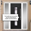 Seville 2 Urban Style Composite Front Door Set with Double Side Screen - Barite Glass - Shown in Black