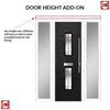 Seville 2 Urban Style Composite Front Door Set with Double Side Screen - Barite Glass - Shown in Black