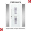 Seville 2 Urban Style Composite Front Door Set with Double Side Screen - Barite Glass - Shown in Black