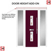 Seville 2 Urban Style Composite Front Door Set with Double Side Screen - Kupang Red Glass - Shown in Purple Violet