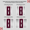 Seville 2 Urban Style Composite Front Door Set with Double Side Screen - Kupang Red Glass - Shown in Purple Violet
