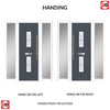 Seville 2 Urban Style Composite Front Door Set with Double Side Screen - Pusan Glass - Shown in Slate Grey