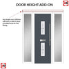 Seville 2 Urban Style Composite Front Door Set with Double Side Screen - Pusan Glass - Shown in Slate Grey