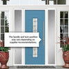 Seville 2 Urban Style Composite Front Door Set with Double Side Screen - Mirage Glass - Shown in Pastel Blue