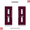 Seville 2 Urban Style Composite Front Door Set with Kupang Red Glass - Shown in Purple Violet