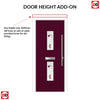 Seville 2 Urban Style Composite Front Door Set with Kupang Red Glass - Shown in Purple Violet