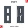 Seville 2 Urban Style Composite Front Door Set with Pusan Glass - Shown in Slate Grey