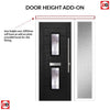 Seville 2 Urban Style Composite Front Door Set with Single Side Screen - Barite Glass - Shown in Black
