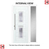 Seville 2 Urban Style Composite Front Door Set with Single Side Screen - Barite Glass - Shown in Black