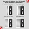 Seville 2 Urban Style Composite Front Door Set with Single Side Screen - Barite Glass - Shown in Black