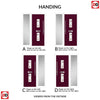 Seville 2 Urban Style Composite Front Door Set with Single Side Screen - Kupang Red Glass - Shown in Purple Violet