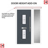 Seville 2 Urban Style Composite Front Door Set with Single Side Screen - Pusan Glass - Shown in Slate Grey