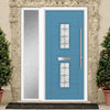 Seville 2 Urban Style Composite Front Door Set with Single Side Screen - Mirage Glass - Shown in Pastel Blue
