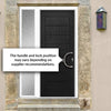 Solid Urban Style Composite Front Door Set with Single Side Screen - Shown in Black