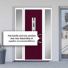 Tortola 1 Urban Style Composite Front Door Set with Double Side Screen - Jet Glass - Shown in Purple Violet