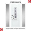 Tortola 1 Urban Style Composite Front Door Set with Double Side Screen - Jet Glass - Shown in Purple Violet