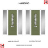 Tortola 1 Urban Style Composite Front Door Set with Double Side Screen - Matrix Glass - Shown in Reed Green