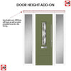 Tortola 1 Urban Style Composite Front Door Set with Double Side Screen - Matrix Glass - Shown in Reed Green