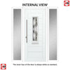 Tortola 1 Urban Style Composite Front Door Set with Double Side Screen - Matrix Glass - Shown in Reed Green