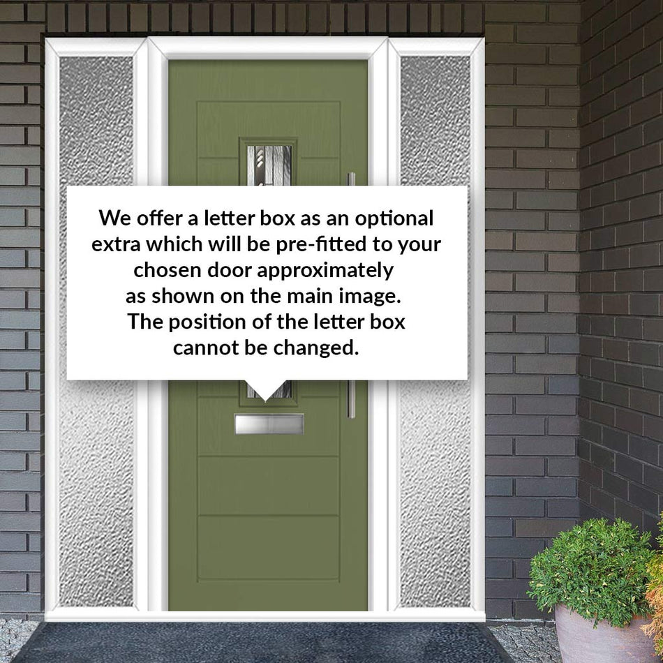 Tortola 1 Urban Style Composite Front Door Set with Double Side Screen - Matrix Glass - Shown in Reed Green