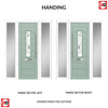 Tortola 1 Urban Style Composite Front Door Set with Double Side Screen - Murano Green Glass - Shown in Chartwell Green