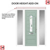 Tortola 1 Urban Style Composite Front Door Set with Double Side Screen - Murano Green Glass - Shown in Chartwell Green