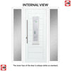 Tortola 1 Urban Style Composite Front Door Set with Double Side Screen - Murano Green Glass - Shown in Chartwell Green