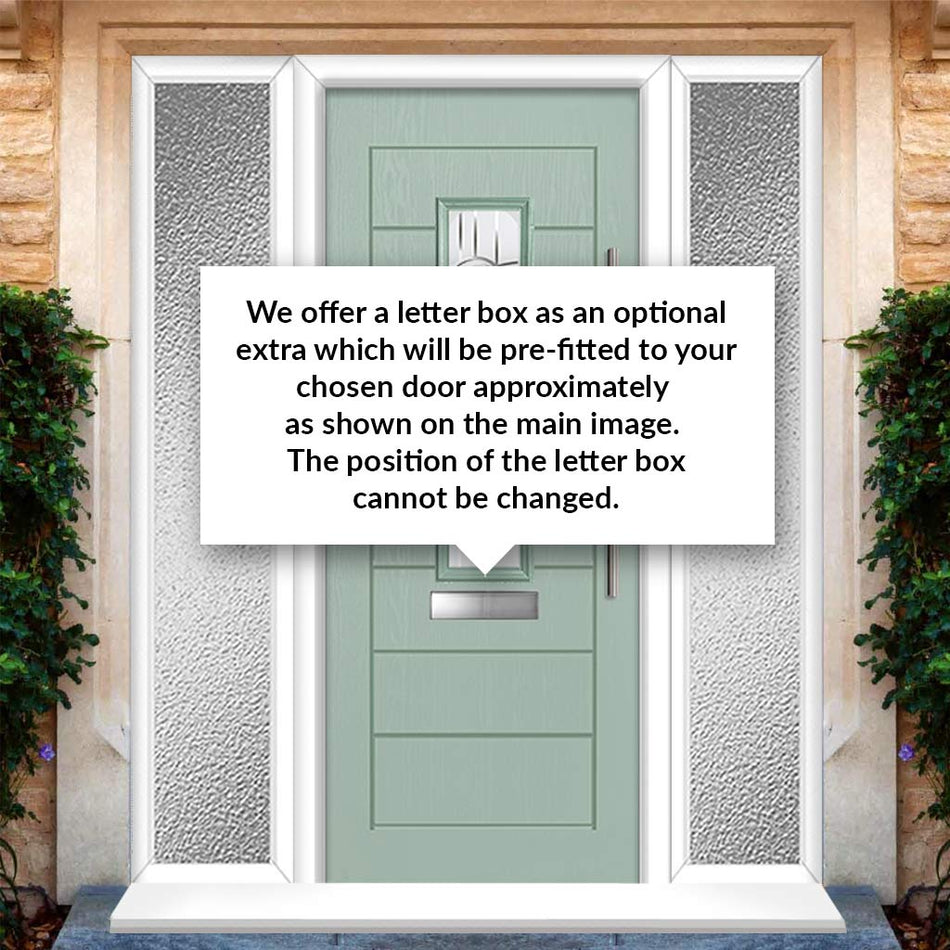 Tortola 1 Urban Style Composite Front Door Set with Double Side Screen - Murano Green Glass - Shown in Chartwell Green