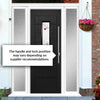 Tortola 1 Urban Style Composite Front Door Set with Double Side Screen - Murano Red Glass - Shown in Black