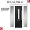 Tortola 1 Urban Style Composite Front Door Set with Double Side Screen - Murano Red Glass - Shown in Black