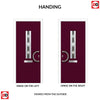 Tortola 1 Urban Style Composite Front Door Set with Jet Glass - Shown in Purple Violet