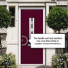 Tortola 1 Urban Style Composite Front Door Set with Jet Glass - Shown in Purple Violet