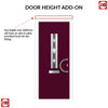 Tortola 1 Urban Style Composite Front Door Set with Jet Glass - Shown in Purple Violet