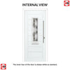 Tortola 1 Urban Style Composite Front Door Set with Matrix Glass - Shown in Reed Green